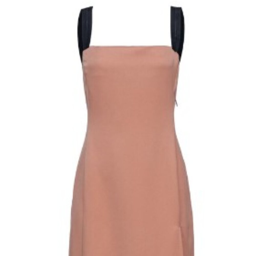 Open-back satin slip dress